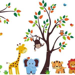 Vinilo decorativo infantil animalitos de la selva